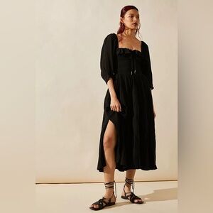 Free People Oasis Black Midi Dress - XS